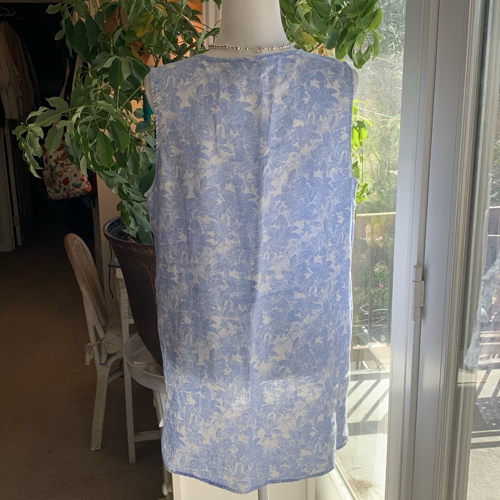 Ellen Tracy Linen Sleeveless Top Sz L - Picture 4 of 12